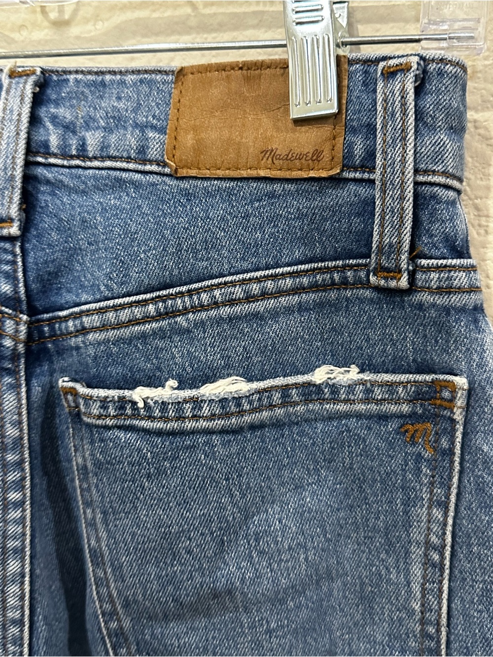Madewell Dark Blue High-Rise Straight Jeans - Picture 5 of 8